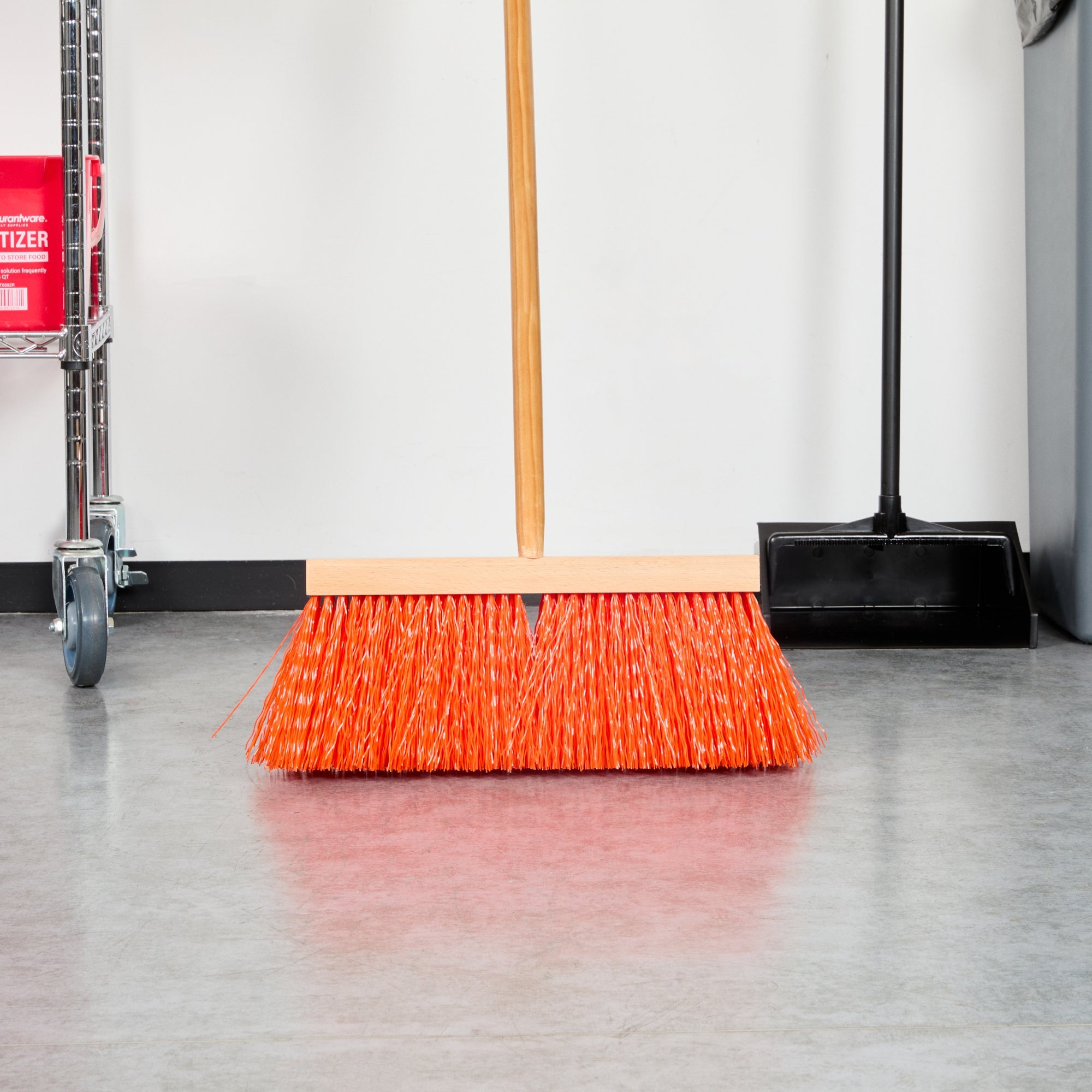 Clean Tek Professional 16" Hardwood Street / Push Broom Head - with Heavy Unflagged Bristles - 1 count box