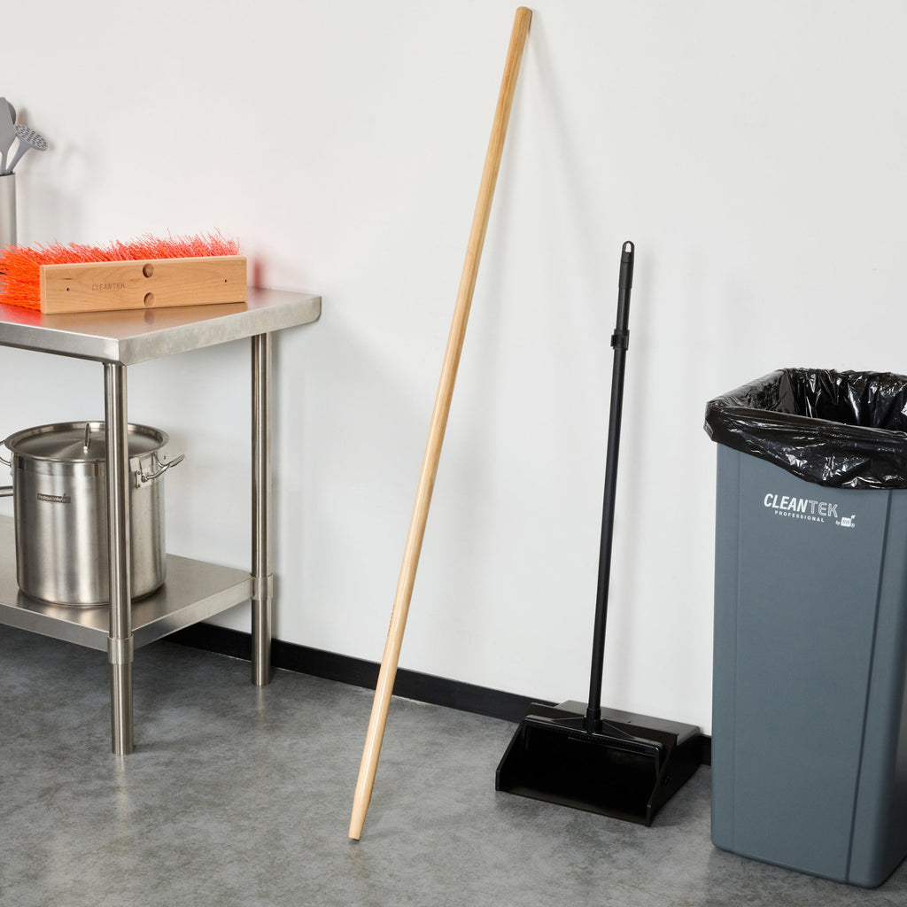 Clean Tek Professional Wood Tapered Push Broom Handle - 59" - 1 count box