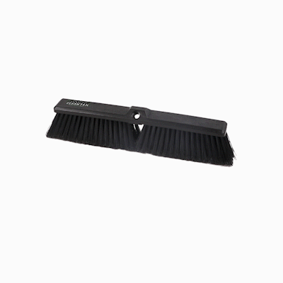 Clean Tek Professional 17 1/4" Black Plastic Push Broom Head - with Fine Flagged Bristles - 1 count box