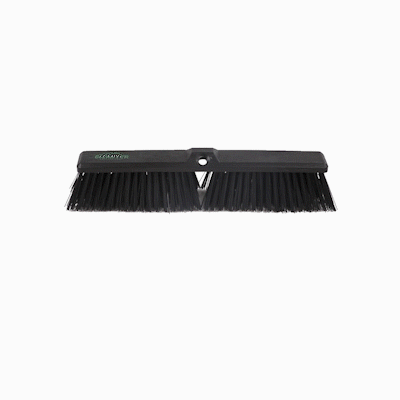 Clean Tek Professional 17 1/4" Black Plastic Push Broom Head - with Heavy Unflagged Bristles - 1 count box