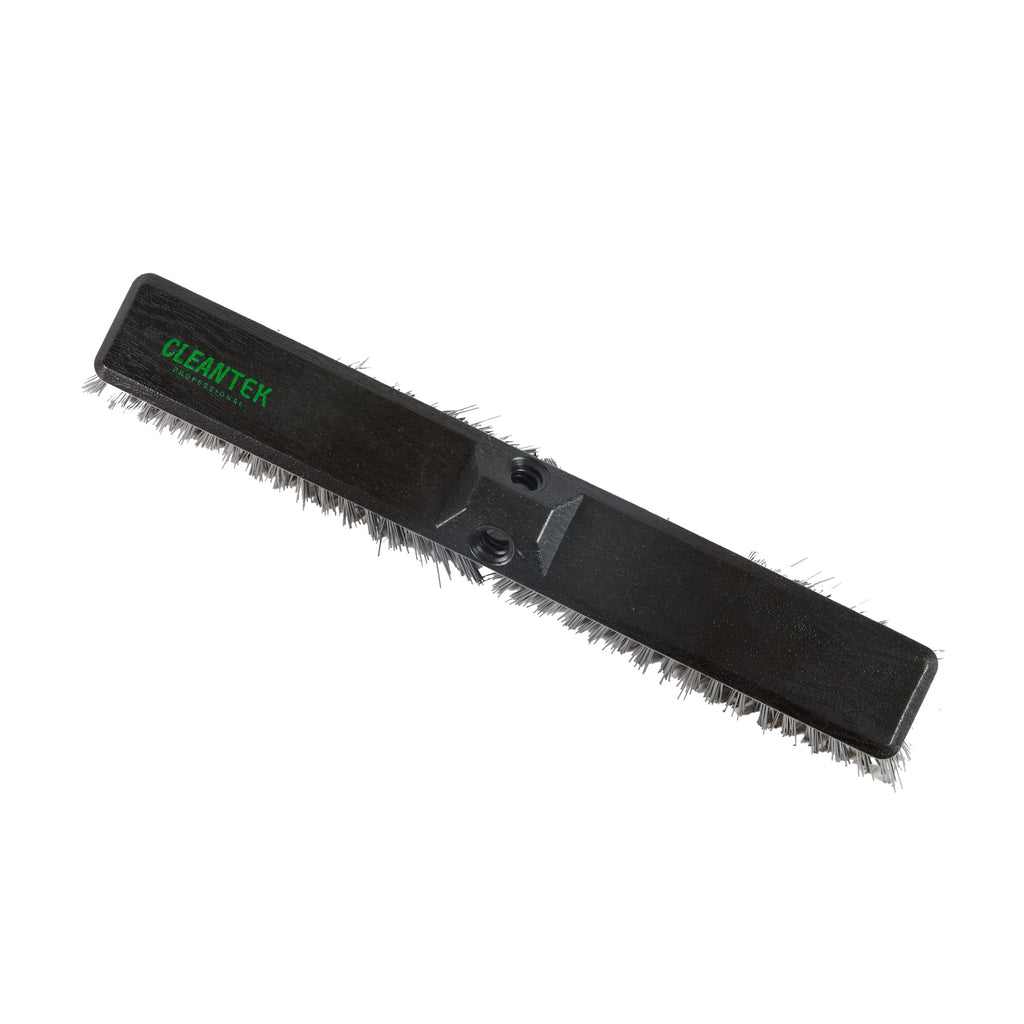 Clean Tek Professional 17 1/4" Black Plastic Push Broom Head - with Heavy Unflagged Bristles - 1 count box