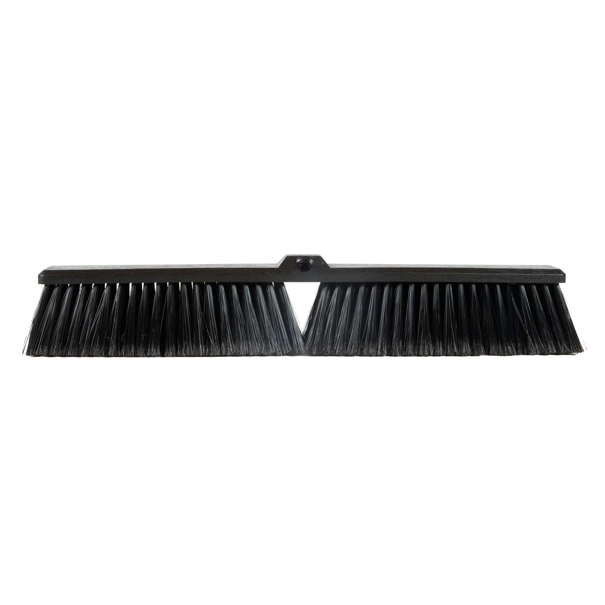 Clean Tek Professional 23 1/2" Black Plastic Push Broom Head - with Fine Flagged Bristles - 1 count box
