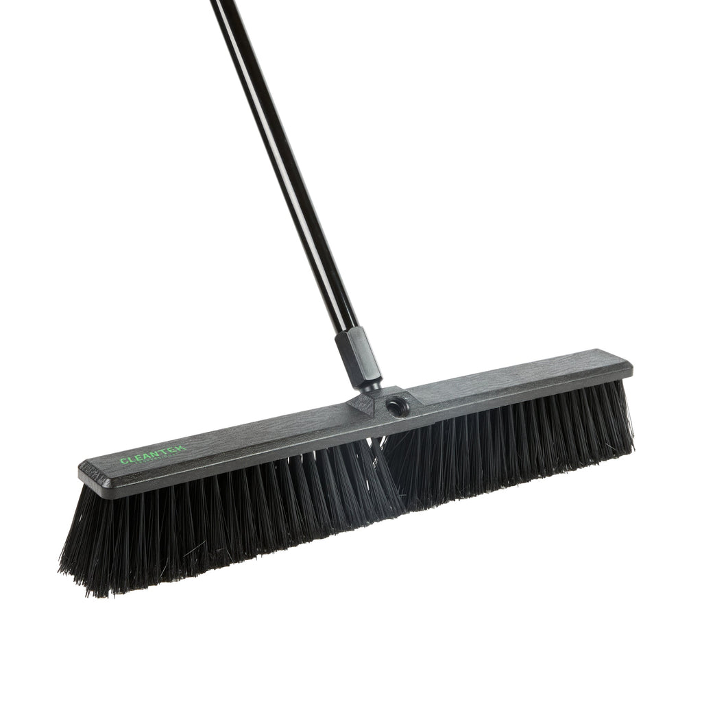 Clean Tek Professional 23 1/2" Black Plastic Push Broom Head - with Heavy Unflagged Bristles - 1 count box