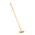 Clean Tek Professional 8" Wood Deck Scrub Brush - with Stiff Bristles, 60" Wood Handle - 1 count box