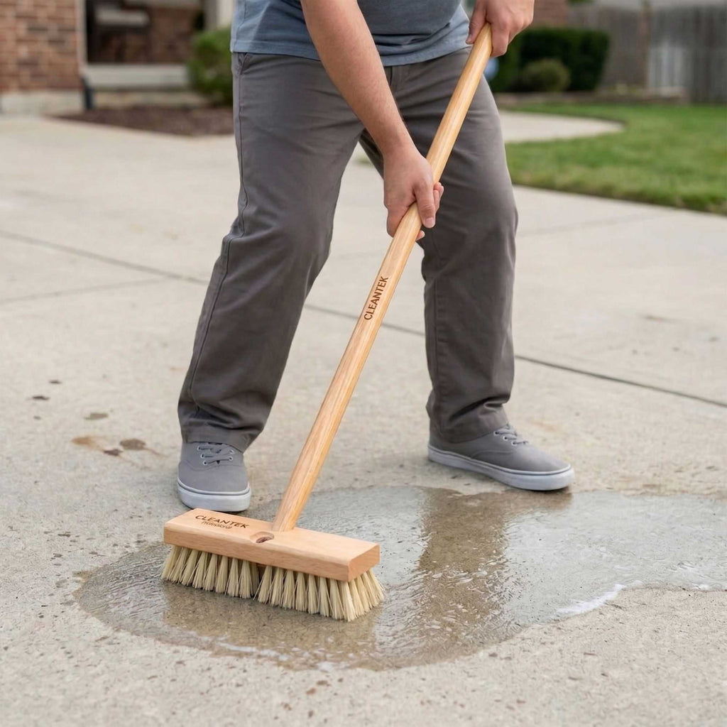 Clean Tek Professional 8" Wood Deck Scrub Brush Head - with Stiff Bristles - 1 count box