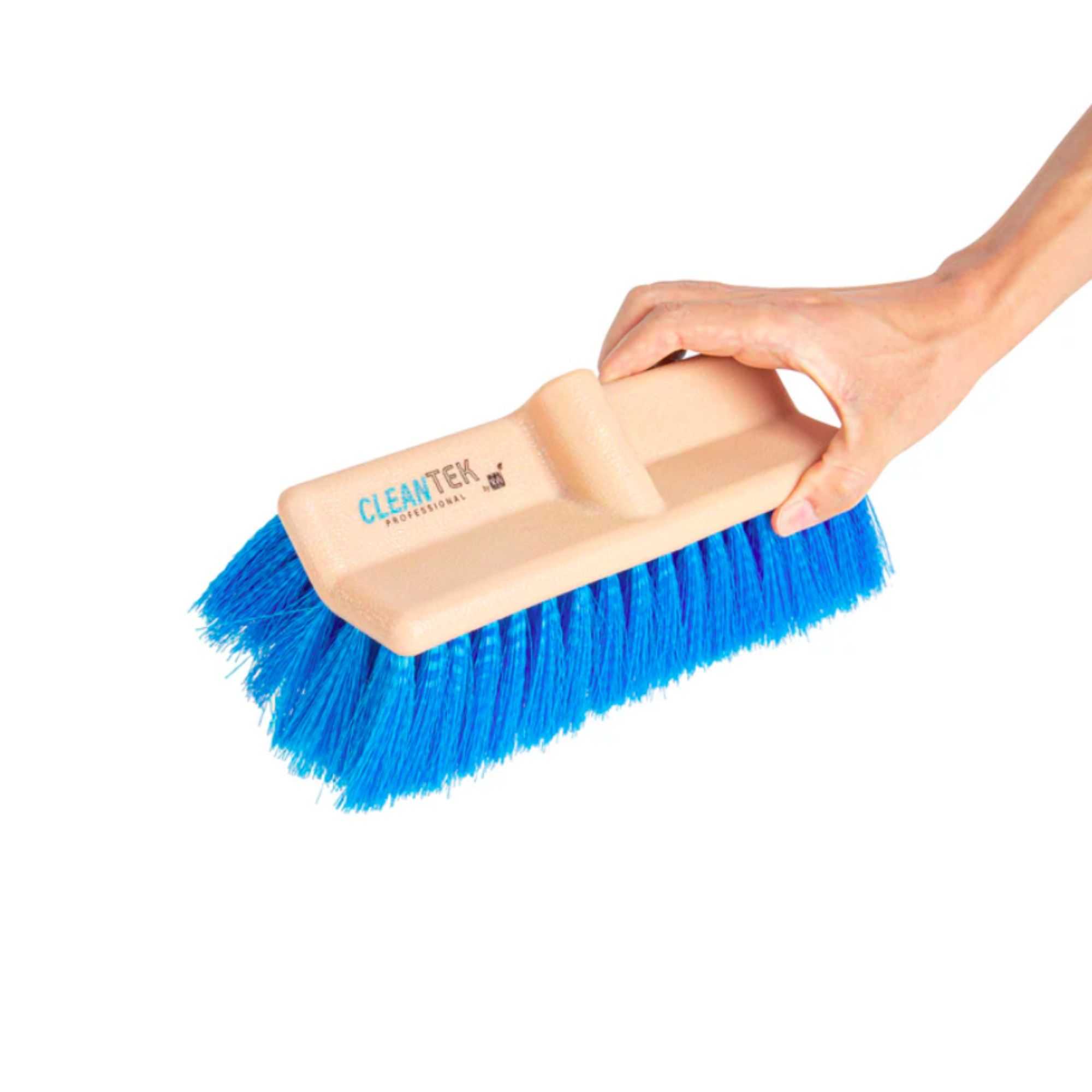 Clean Tek Professional 9 1/2" Beige Bi-Level Floor Scrub Brush Head - with Stiff Bristles - 1 count box