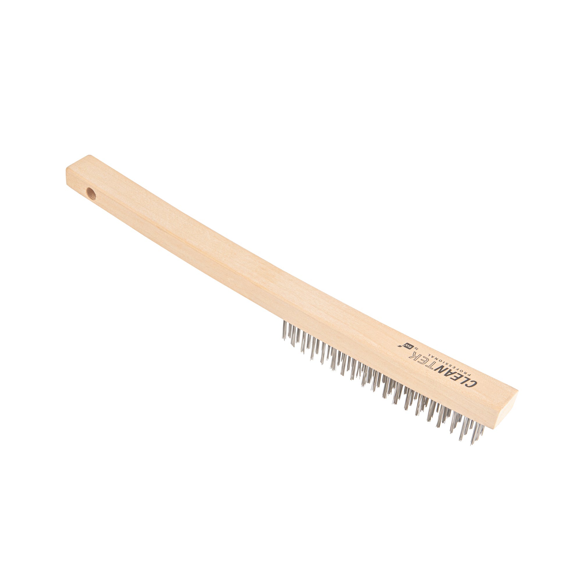 Clean Tek Professional 13 3/4" Stainless Steel Wire Bristle Grill / Oven Brush - with Curved Handle - 1 count box