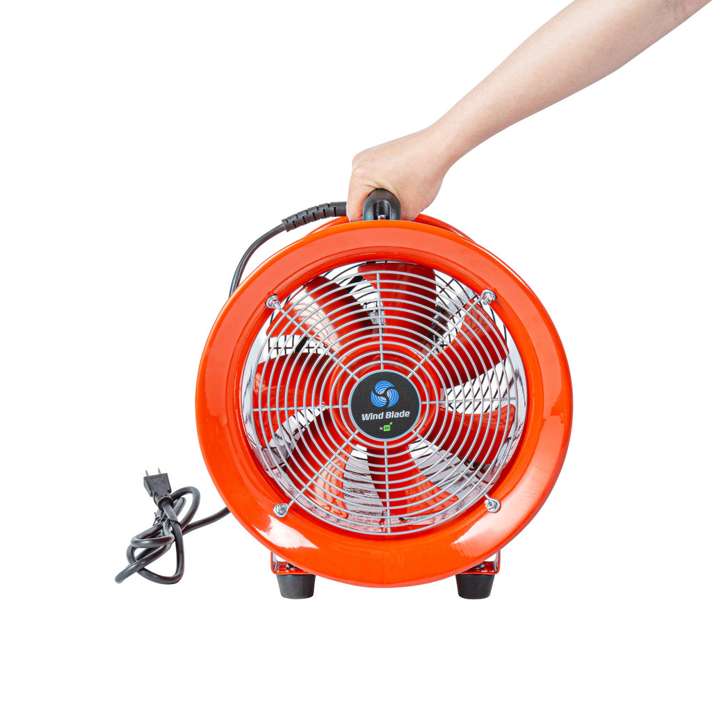 Wind Blade Round Red Steel Portable High Velocity Ventilator Fan - 1/2 HP,1,960 CFM - 14'' x 13 1/2'' x 16 3/4'' - 1 count box