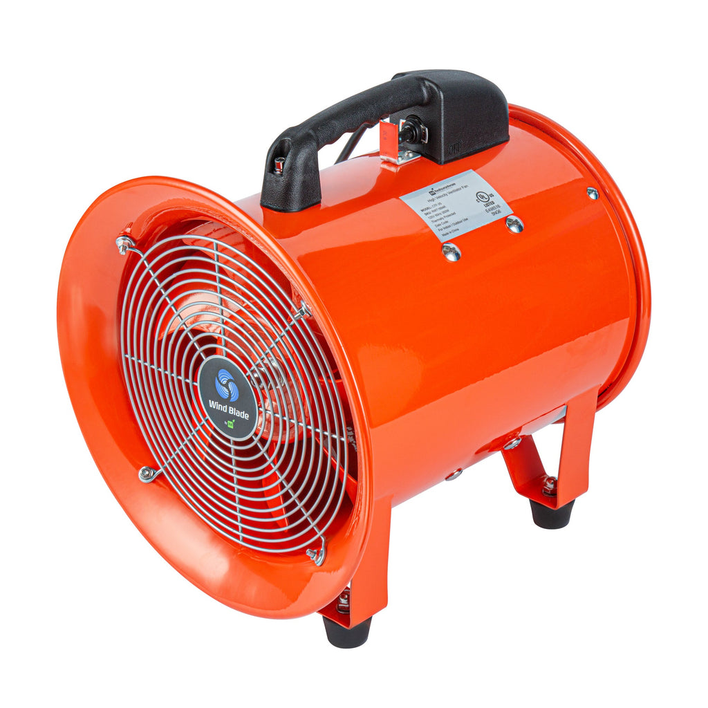 Wind Blade Round Red Steel Portable High Velocity Ventilator Fan - 1/2 HP,1,960 CFM - 14'' x 13 1/2'' x 16 3/4'' - 1 count box