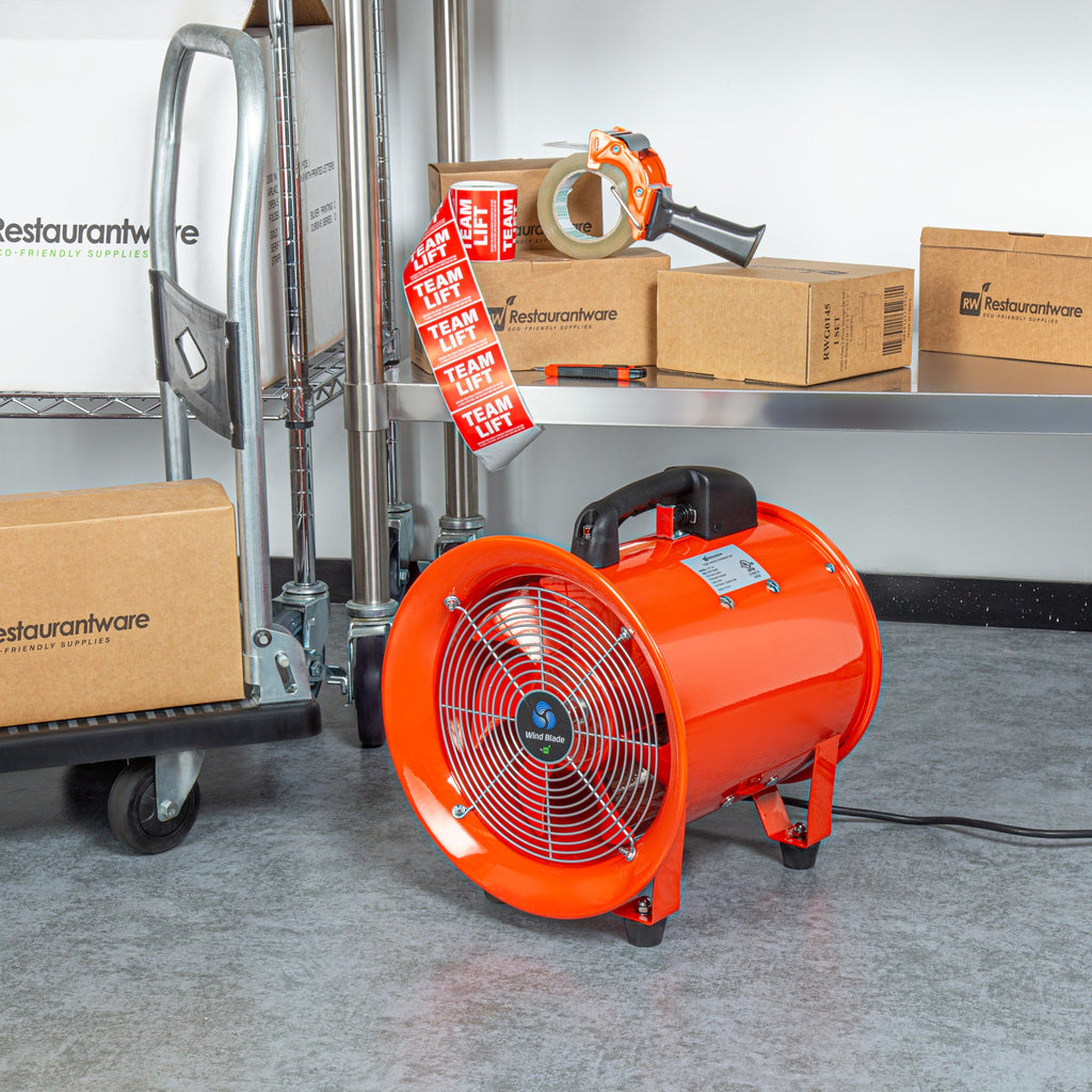 Wind Blade Round Red Steel Portable High Velocity Ventilator Fan - 1/2 HP,1,960 CFM - 14'' x 13 1/2'' x 16 3/4'' - 1 count box