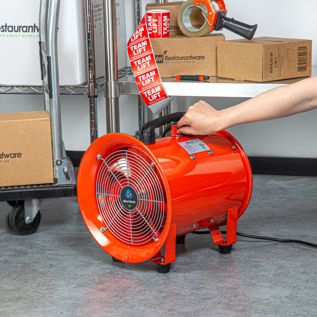 Wind Blade Round Red Steel Portable High Velocity Ventilator Fan - 1/2 HP,1,960 CFM - 14'' x 13 1/2'' x 16 3/4'' - 1 count box