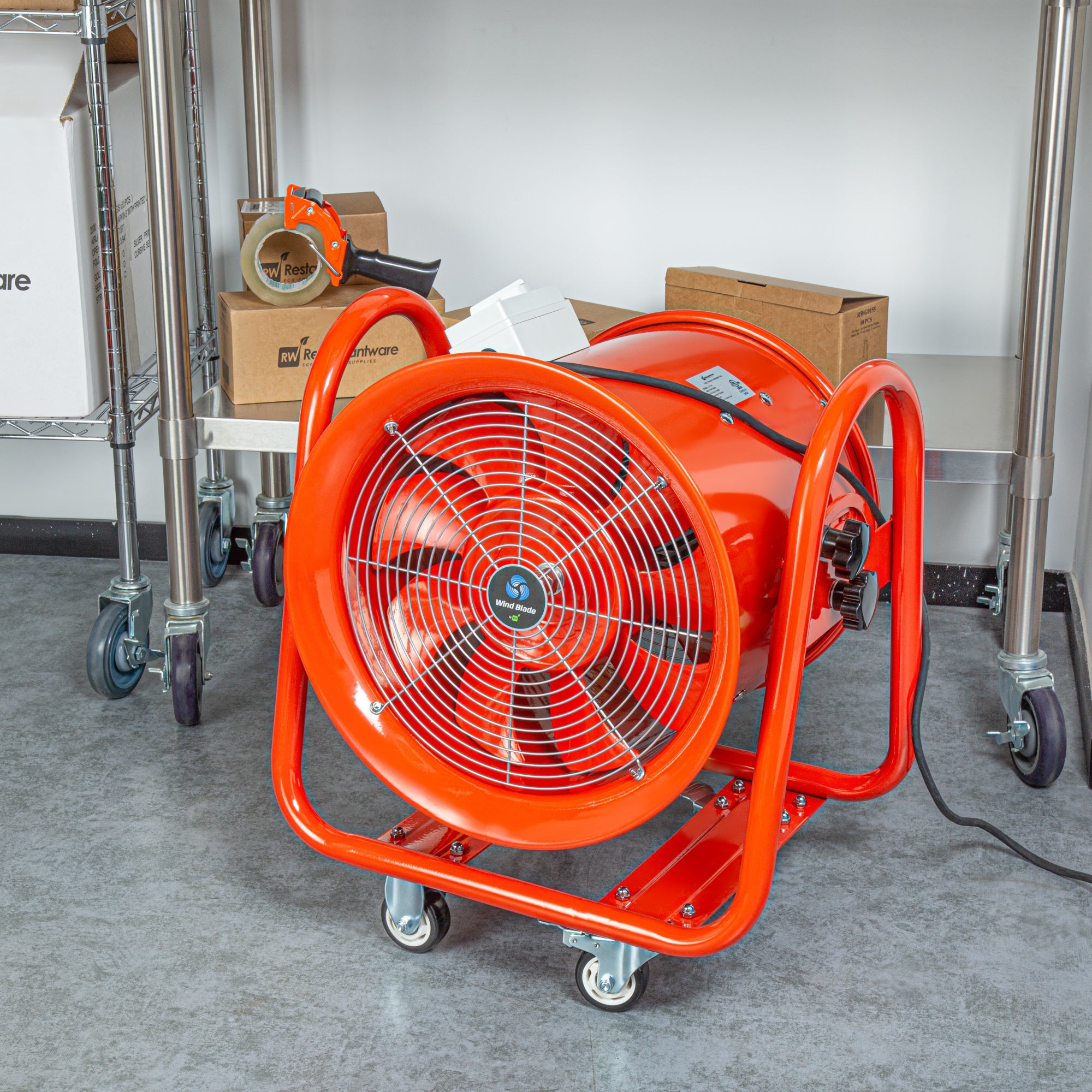 Wind Blade Red Portable High Velocity Ventilator Fan - Tilt Head, 1 3/4 HP, 4,643 CFM - 16" - 1 count box