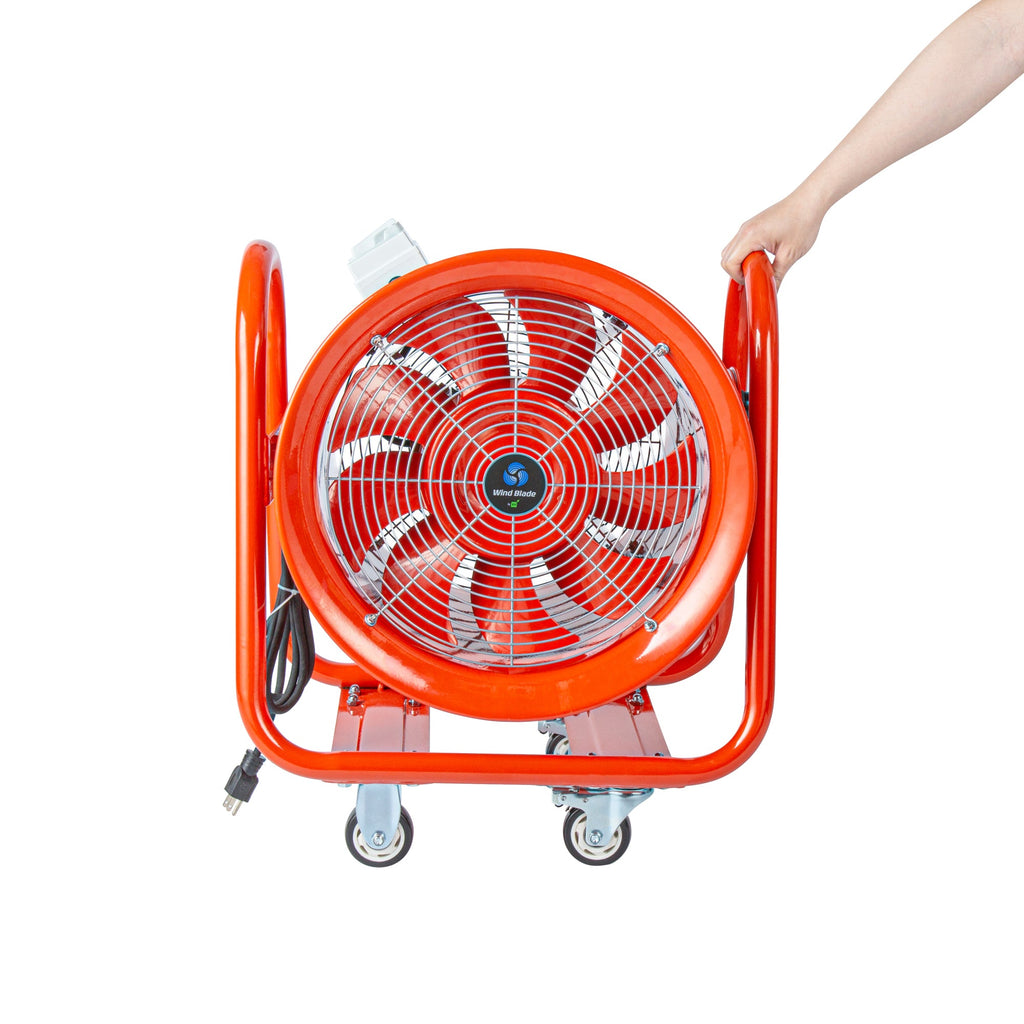Wind Blade Red Portable High Velocity Ventilator Fan - Tilt Head, 1 3/4 HP, 4,643 CFM - 16" - 1 count box