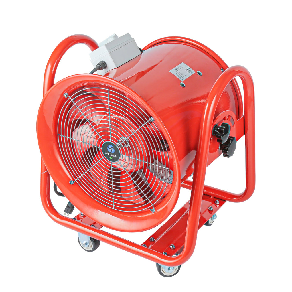 Wind Blade Red Portable High Velocity Ventilator Fan - Tilt Head, 1 3/4 HP, 4,643 CFM - 16" - 1 count box