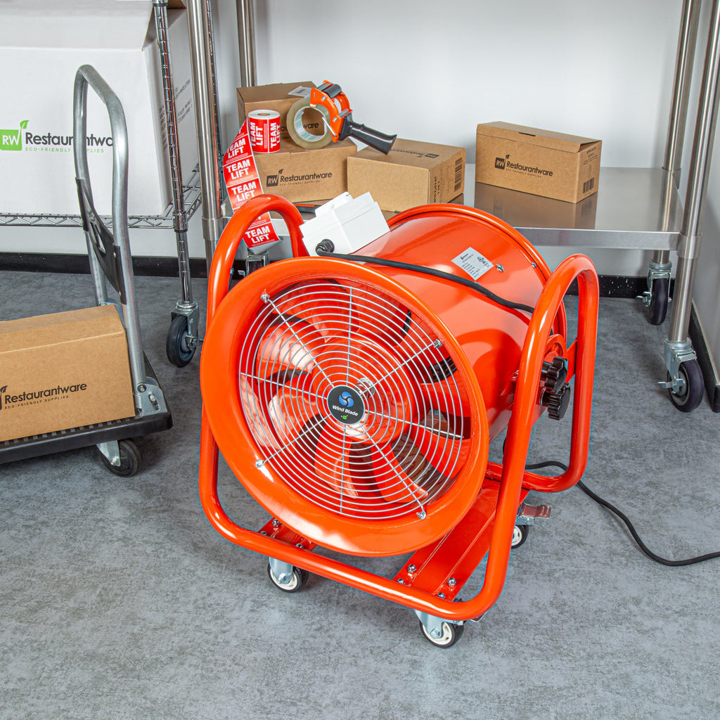 Wind Blade Red Portable High Velocity Ventilator Fan - Tilt Head, 1 3/4 HP, 4,643 CFM - 16" - 1 count box