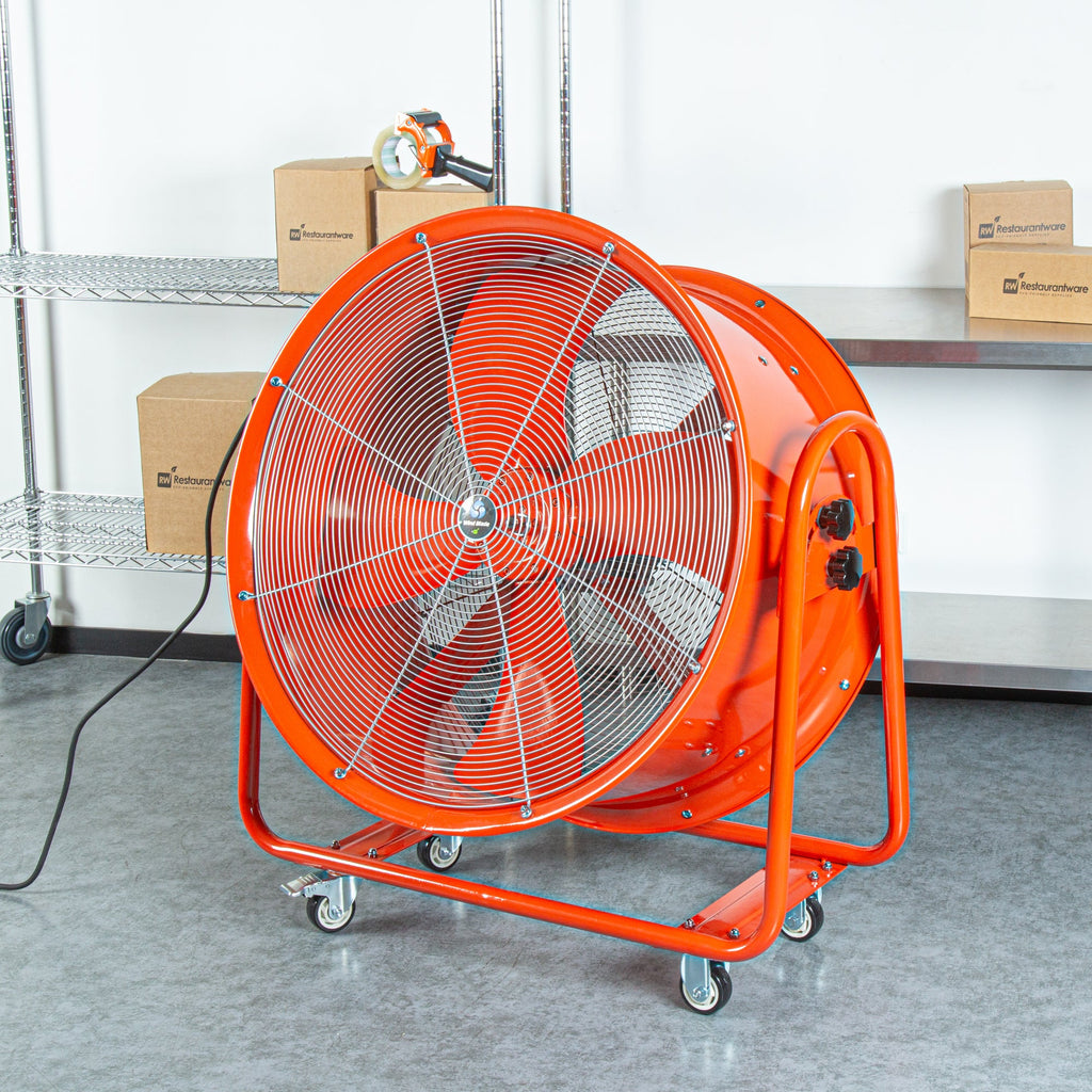 Wind Blade Red Portable High Velocity Ventilator Drum Fan - Tilt Head, 3/4 HP, 9,286 CFM - 32" - 1 count box