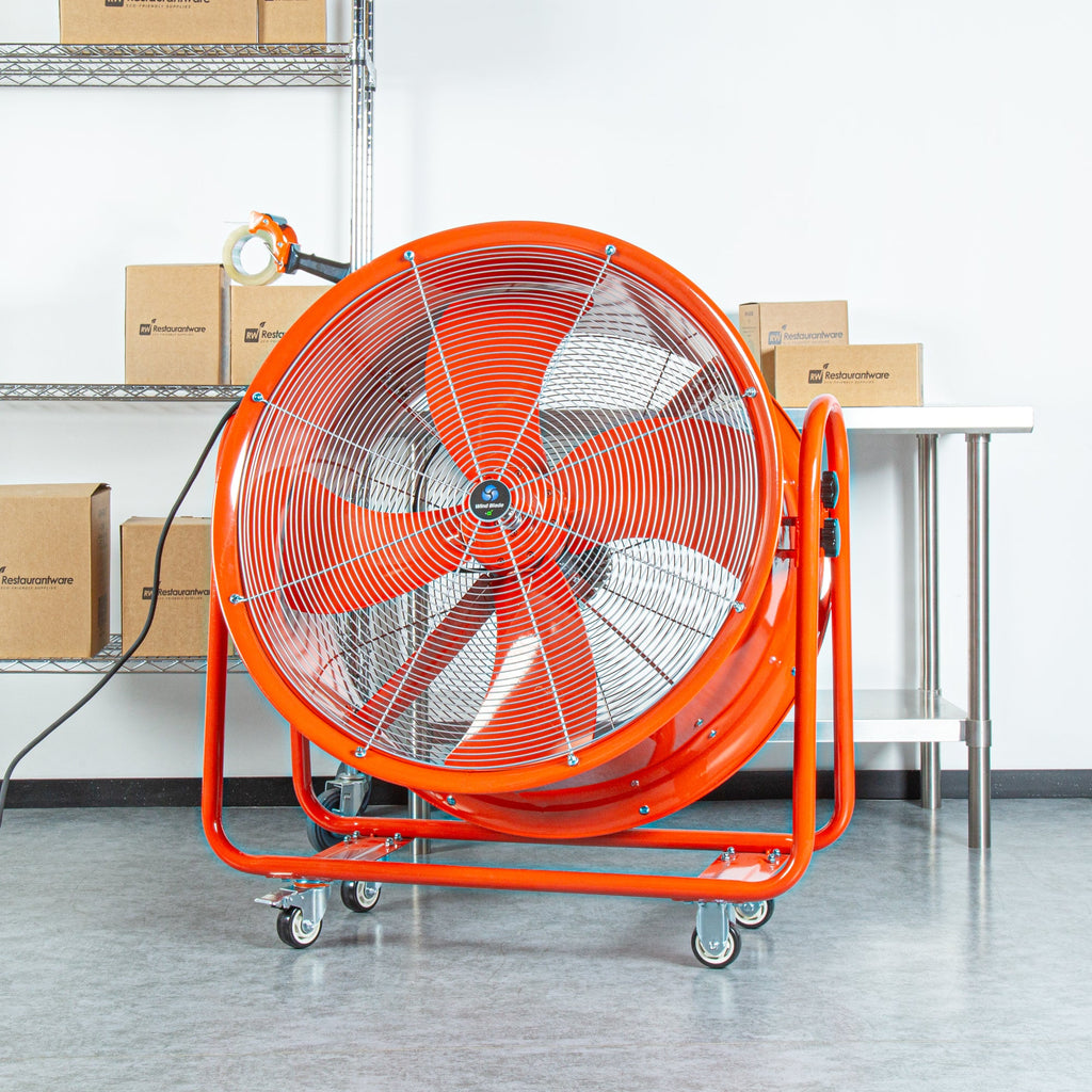 Wind Blade Red Portable High Velocity Ventilator Drum Fan - Tilt Head, 3/4 HP, 9,286 CFM - 32" - 1 count box
