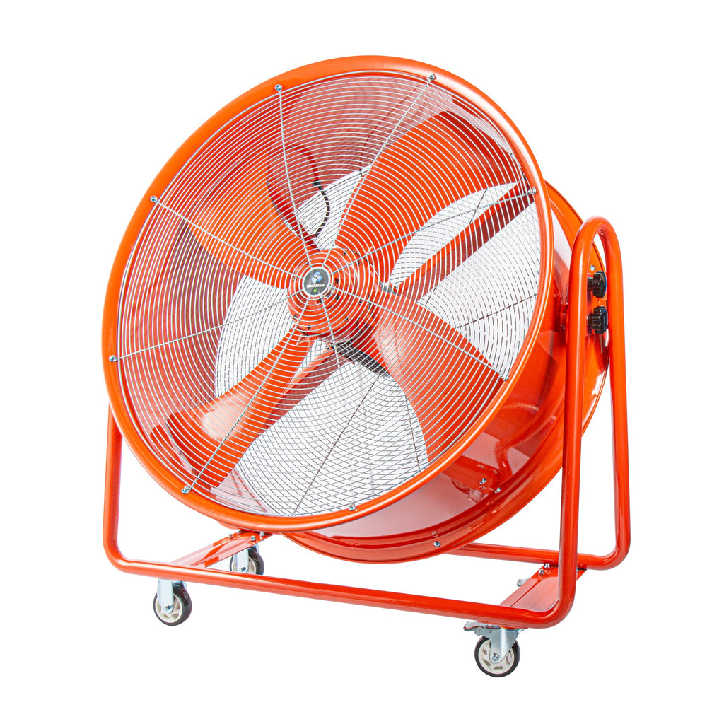 Wind Blade Red Portable High Velocity Ventilator Drum Fan - Tilt Head, 1 1/2 HP, 15,357 CFM - 42" - 1 count box