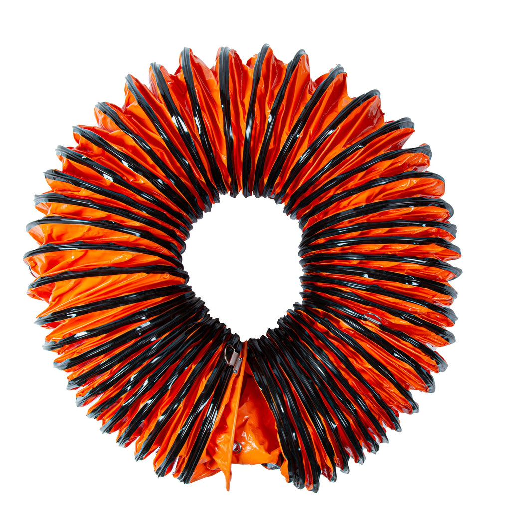 Wind Blade Orange PVC Ventilation Duct Hose - For 10" Ventilator Fan, Insulated, Extra Flexible - 9 3/4" x 25' - 1 count box
