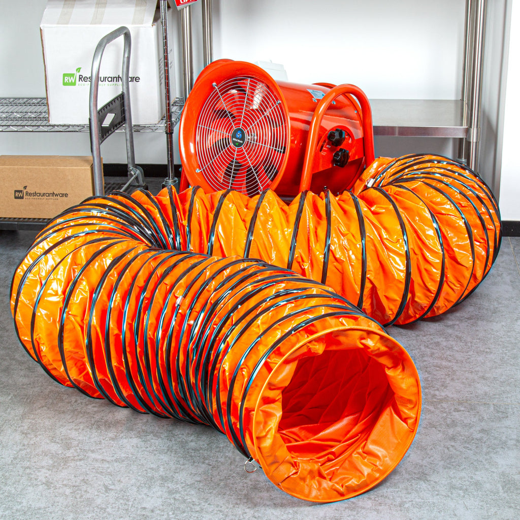 Wind Blade Orange PVC Ventilation Duct Hose - For 16" Ventilator Fan, Insulated, Extra Flexible - 15 3/4" x 25' - 1 count box