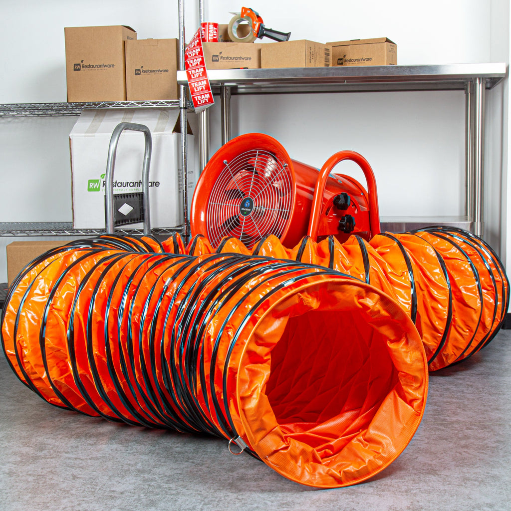 Wind Blade Orange PVC Ventilation Duct Hose - For 16" Ventilator Fan, Insulated, Extra Flexible - 15 3/4" x 25' - 1 count box