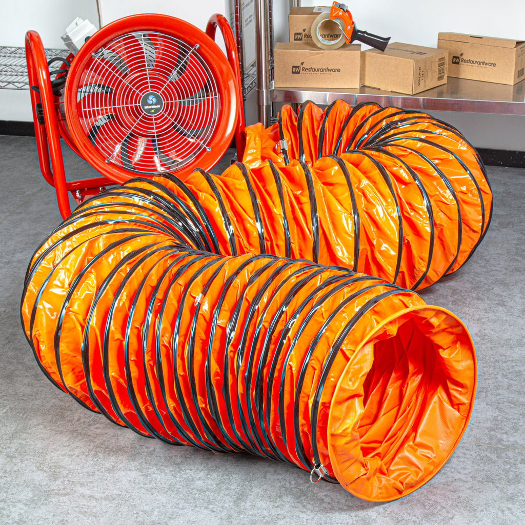 Wind Blade Orange PVC Ventilation Duct Hose - For 16" Ventilator Fan, Insulated, Extra Flexible - 15 3/4" x 25' - 1 count box