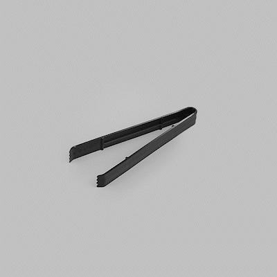 Cater Tek Black Plastic Tongs - Serrated, Heavy Duty - 9" - 10 count box