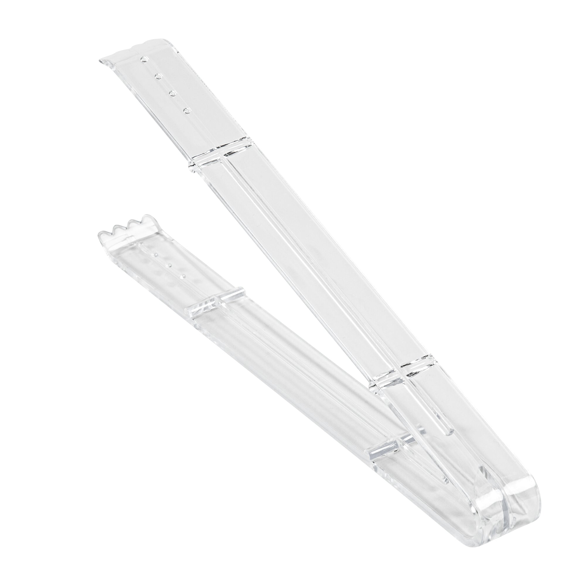 Cater Tek Clear Plastic Tongs - Serrated, Heavy Duty - 9" - 10 count box
