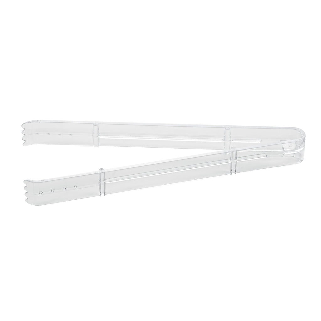 Cater Tek Clear Plastic Tongs - Serrated, Heavy Duty - 9" - 10 count box