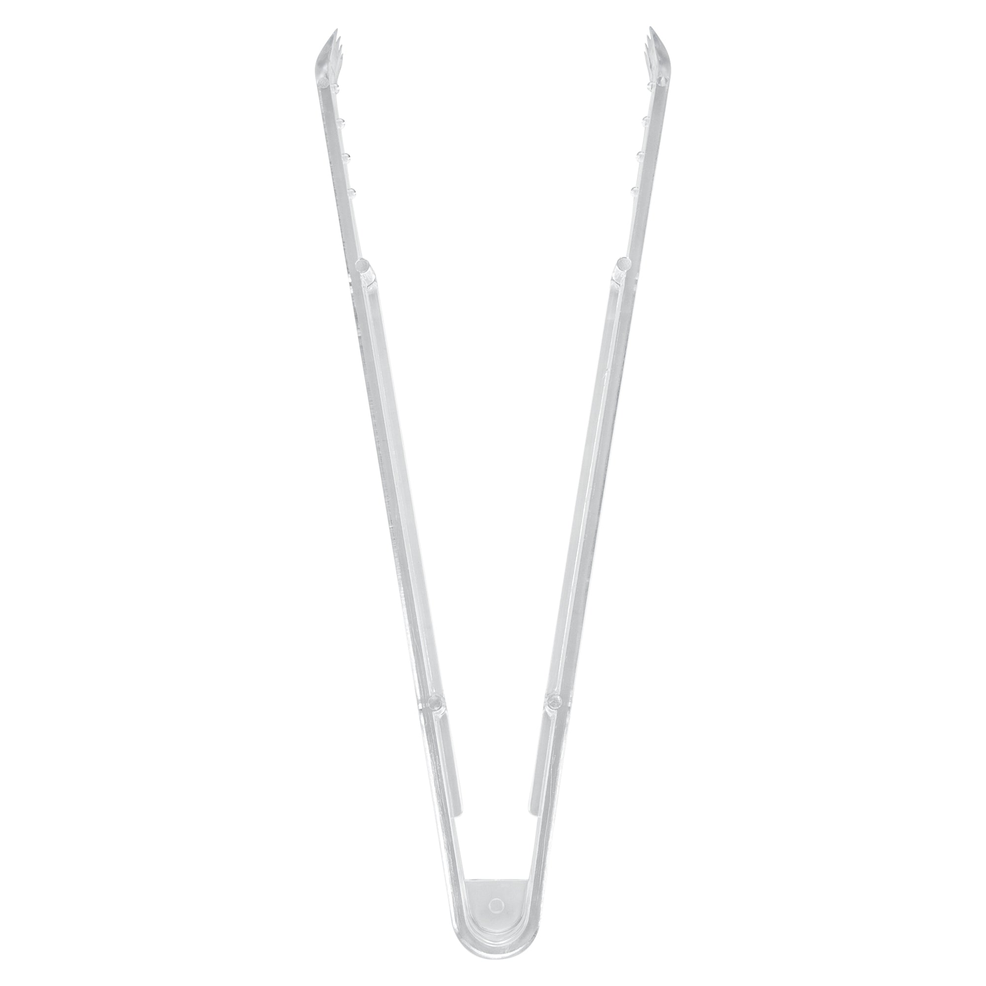 Cater Tek Clear Plastic Tongs - Serrated, Heavy Duty - 9" - 10 count box