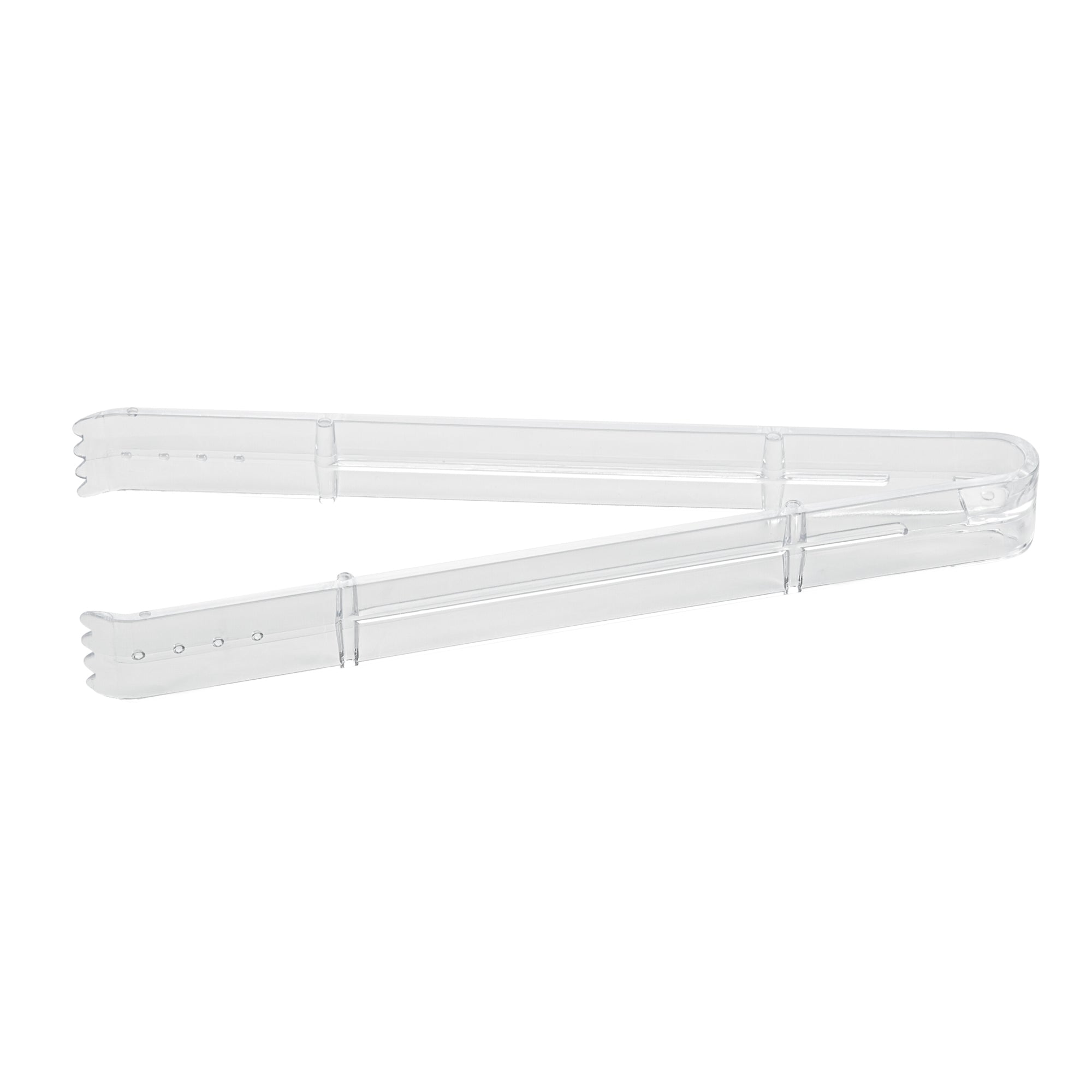 Cater Tek Clear Plastic Tongs - Serrated, Heavy Duty - 9" - 100 count box
