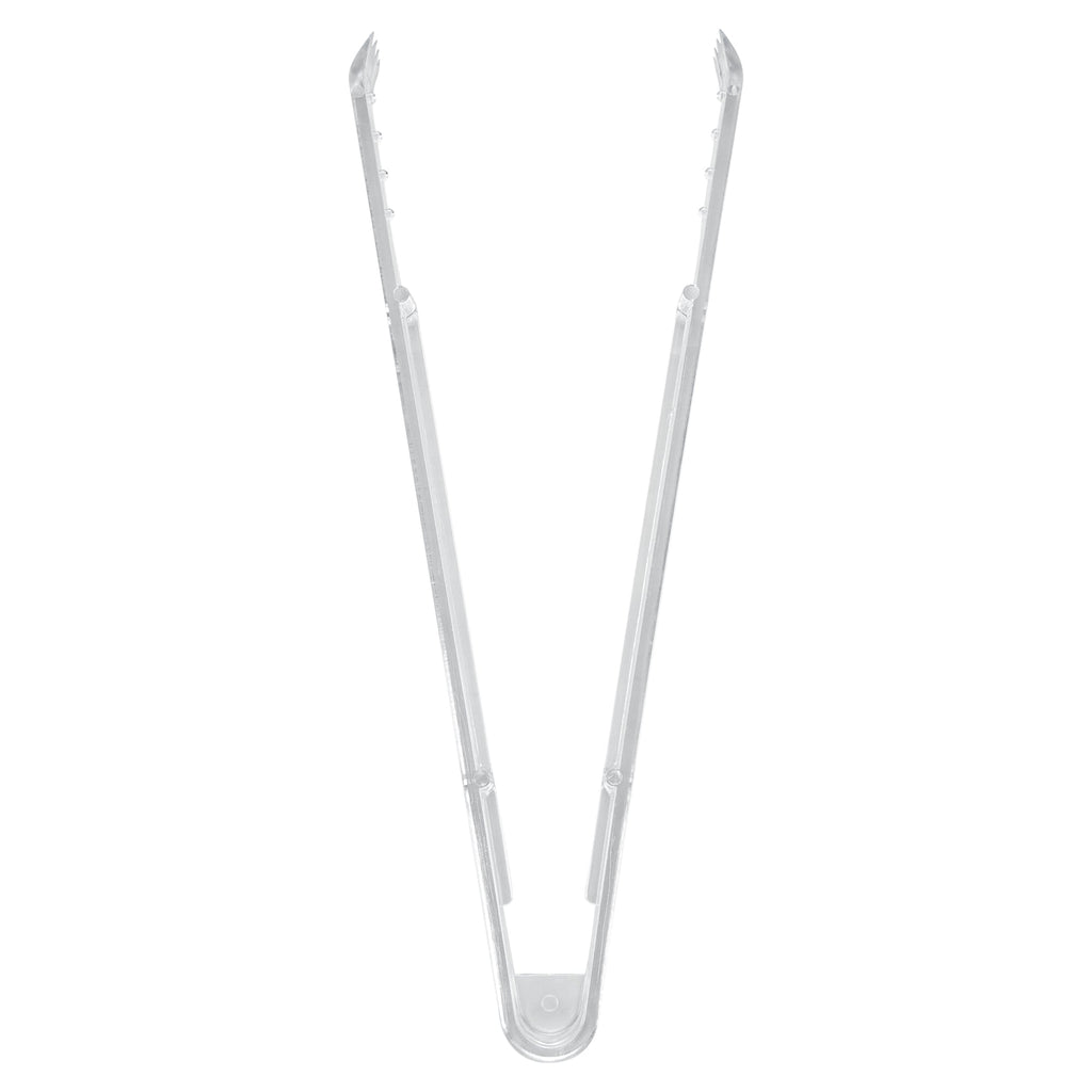Cater Tek Clear Plastic Tongs - Serrated, Heavy Duty - 9" - 100 count box