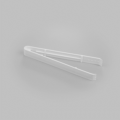 Cater Tek White Plastic Tongs - Serrated, Heavy Duty - 9" - 10 count box