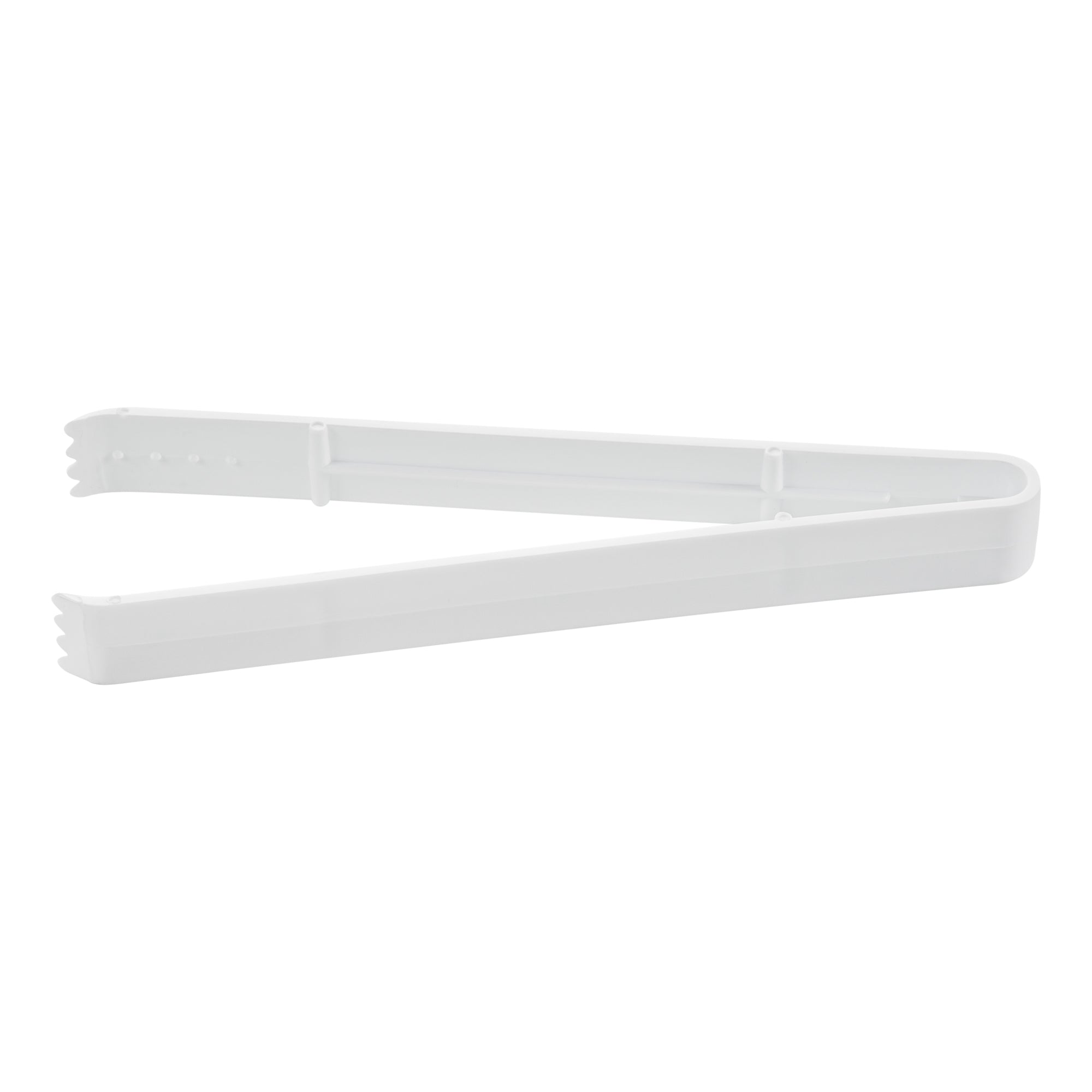 Cater Tek White Plastic Tongs - Serrated, Heavy Duty - 9" - 10 count box