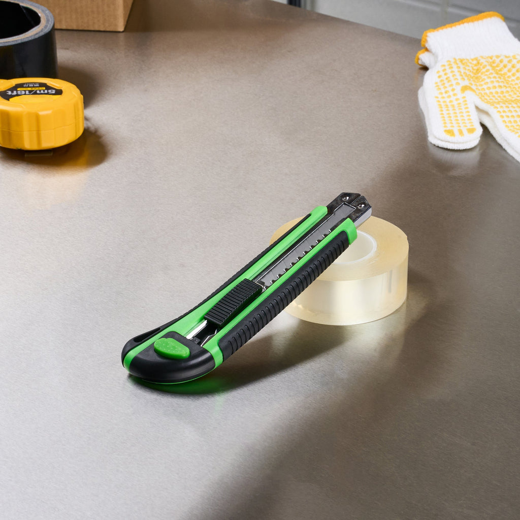 Handy Tek Green Snap Off Blade Knife - Anti-Slip Handle - 6 3/4" - 1 count box