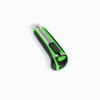 Handy Tek Green Snap Off Blade Knife - Anti-Slip Handle - 6 3/4" - 12 count box