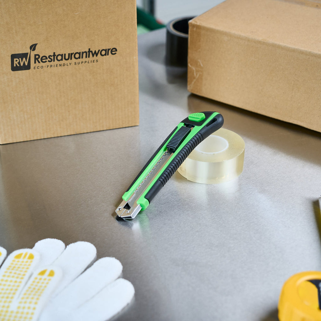 Handy Tek Green Snap Off Blade Knife - Anti-Slip Handle - 6 3/4" - 12 count box