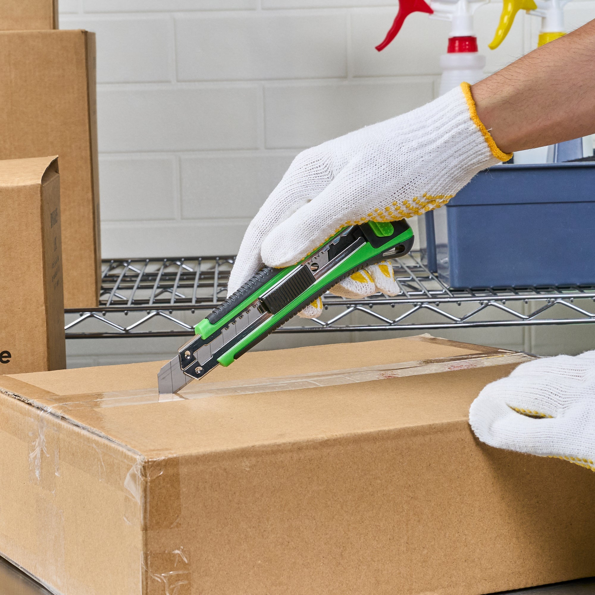 Handy Tek Green Snap Off Blade Knife - Anti-Slip Handle - 6 3/4" - 12 count box