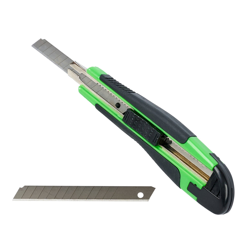 Handy Tek Green Snap Off Blade Knife - Anti-Slip Handle - 5 1/4" - 1 count box