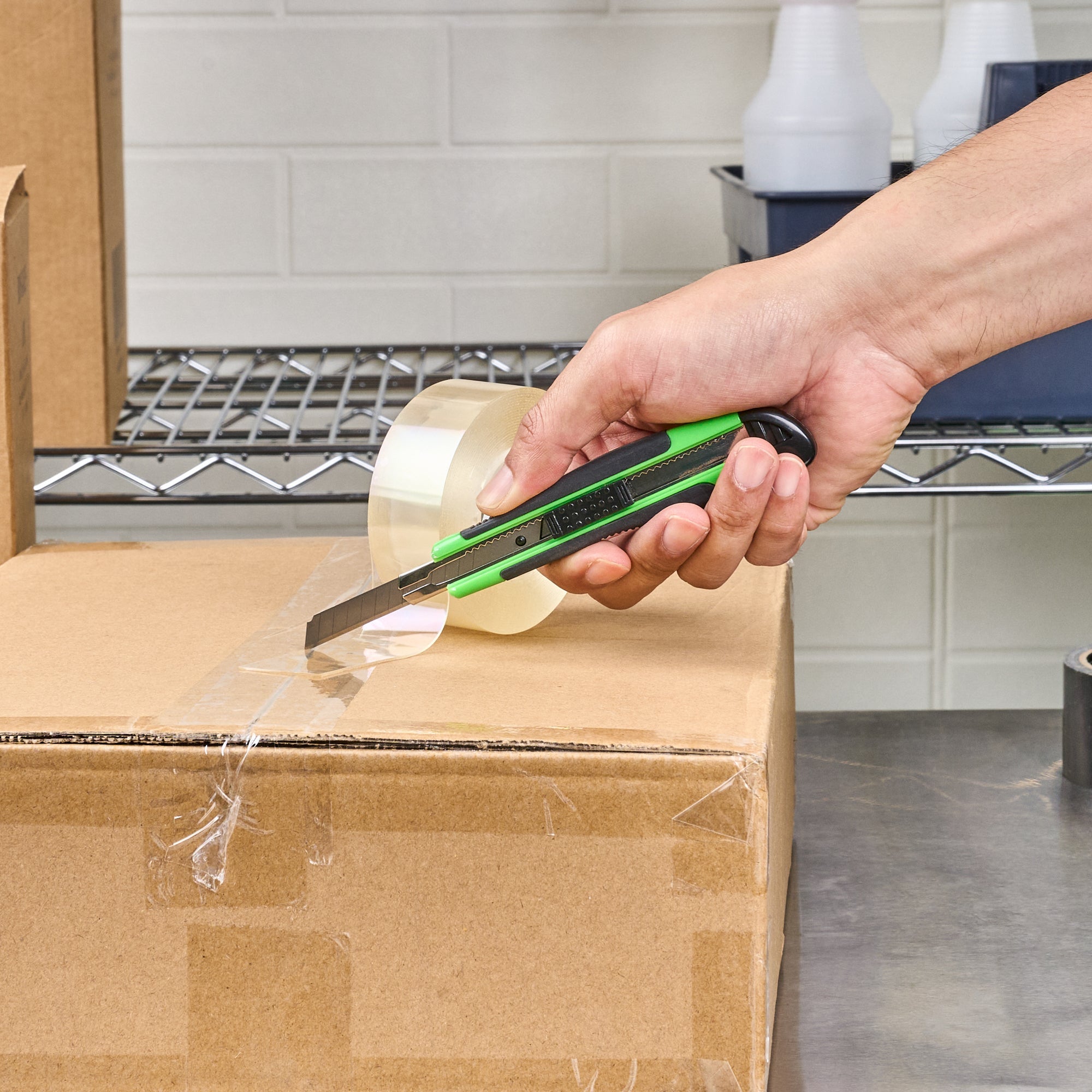 Handy Tek Green Snap Off Blade Knife - Anti-Slip Handle - 5 1/4" - 1 count box