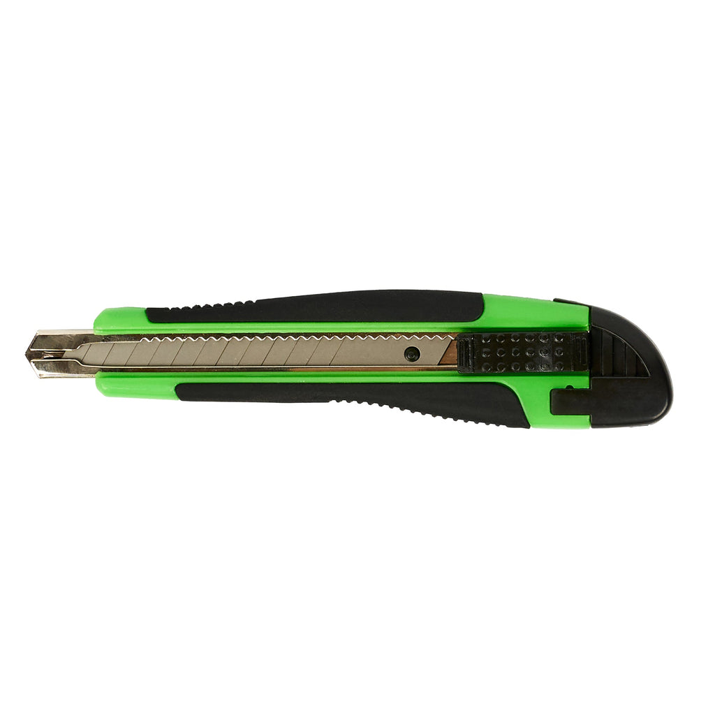 Handy Tek Green Snap Off Blade Knife - Anti-Slip Handle - 5 1/4" - 12 count box