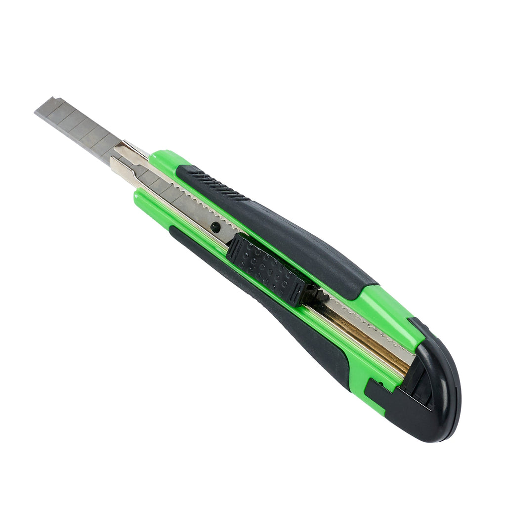 Handy Tek Green Snap Off Blade Knife - Anti-Slip Handle - 5 1/4" - 12 count box