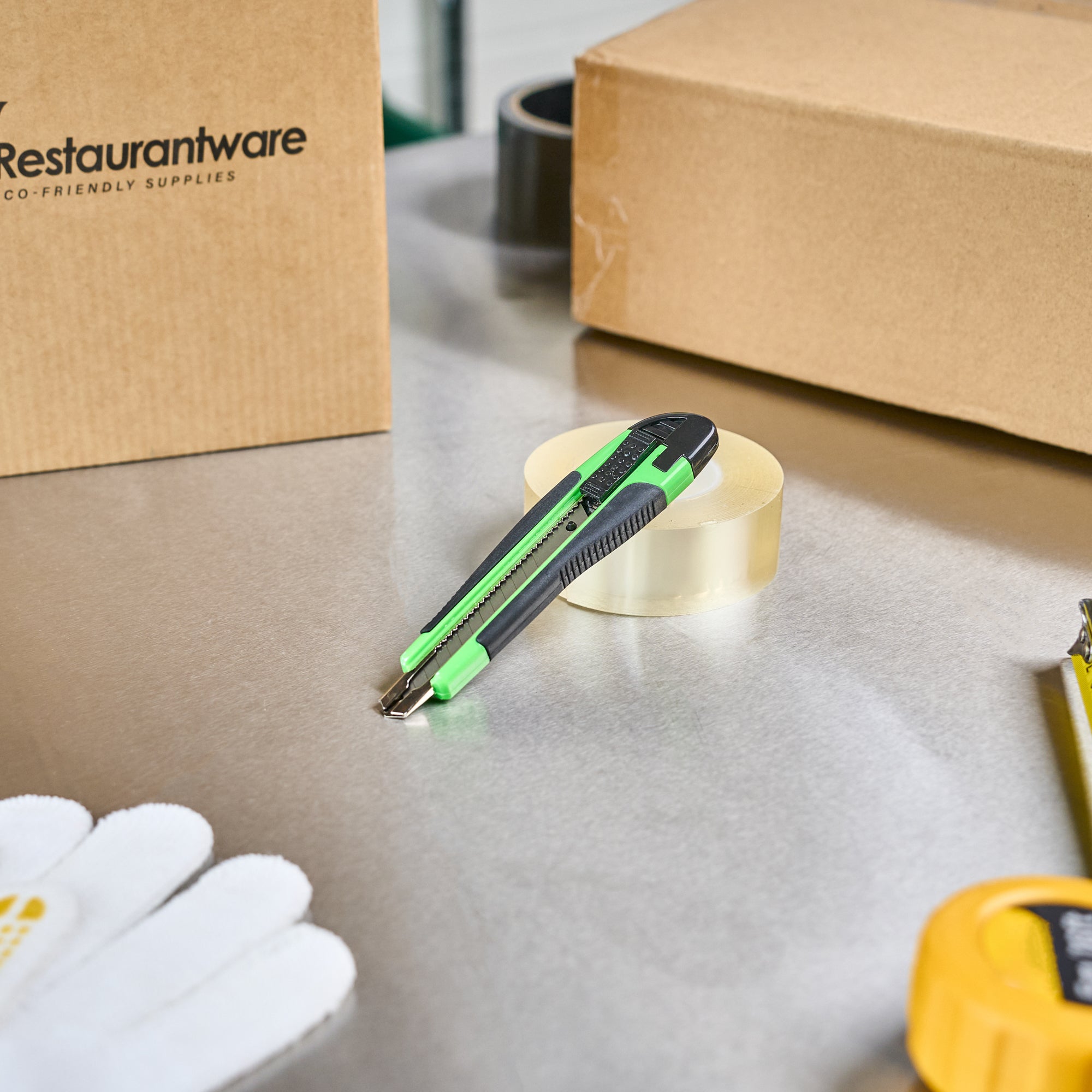 Handy Tek Green Snap Off Blade Knife - Anti-Slip Handle - 5 1/4" - 12 count box