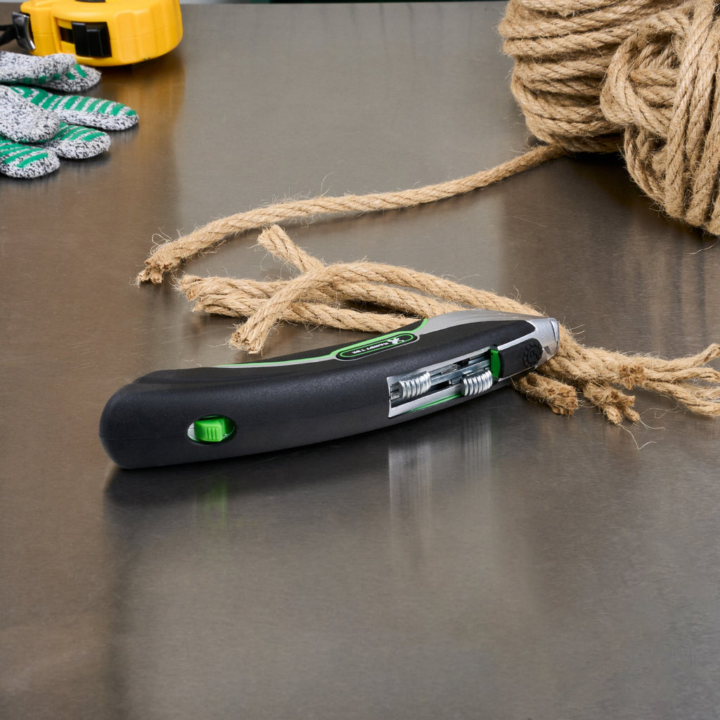 Handy Tek Black Dual Blade Utility Knife - Quick Change, Heavy Duty - 7" - 6 count box