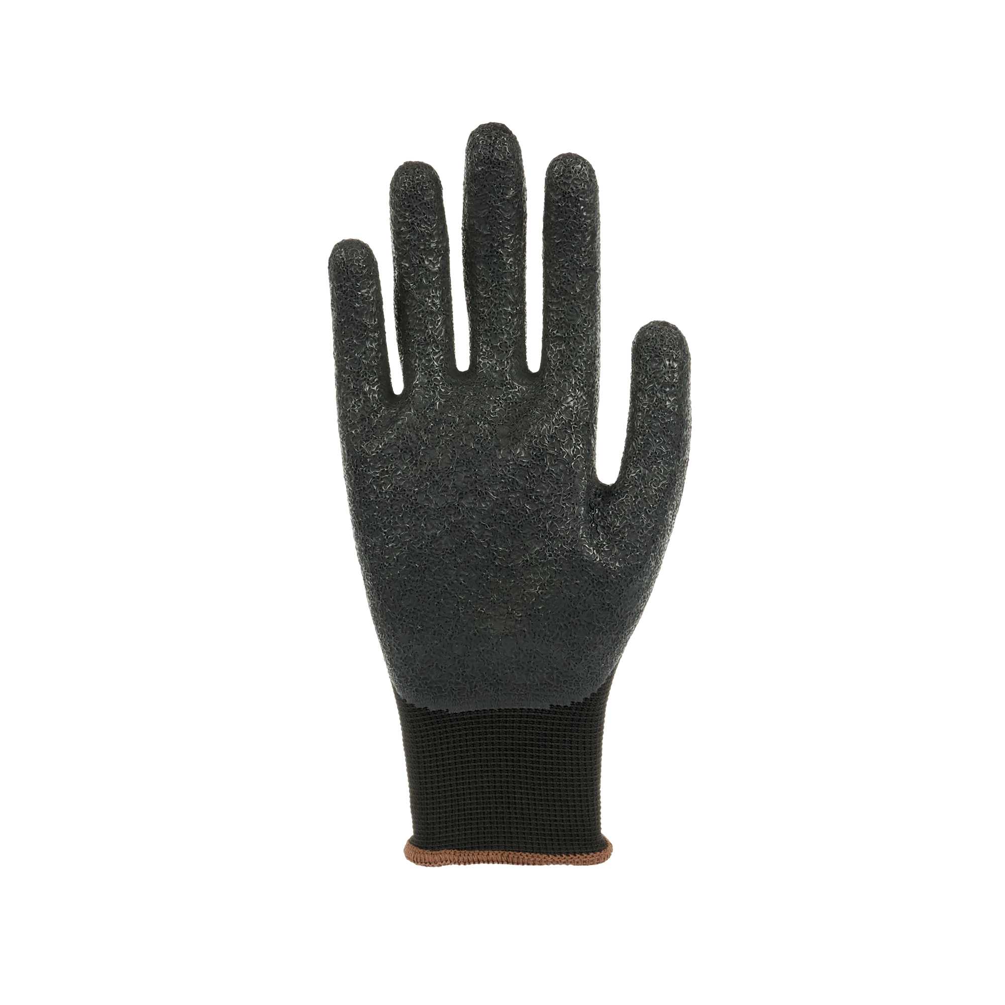 Life Protector Black Nylon Large Work Gloves - with Crinkle Latex Palm Coating - Pair - 1 count box