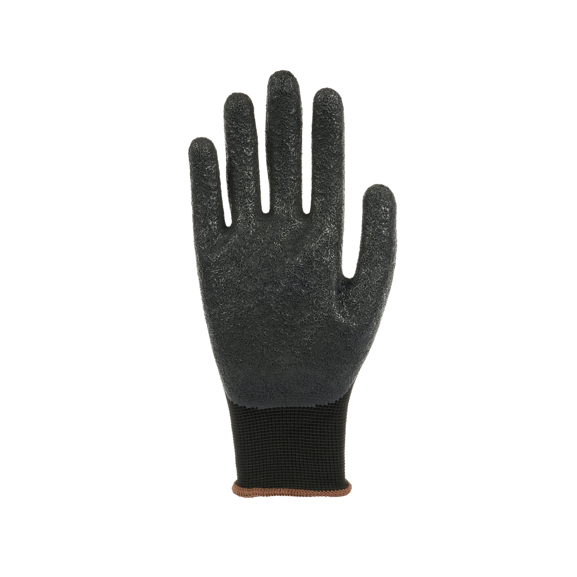 Life Protector Black Nylon Large Work Gloves - with Crinkle Latex Palm Coating - Pair - 10 count box