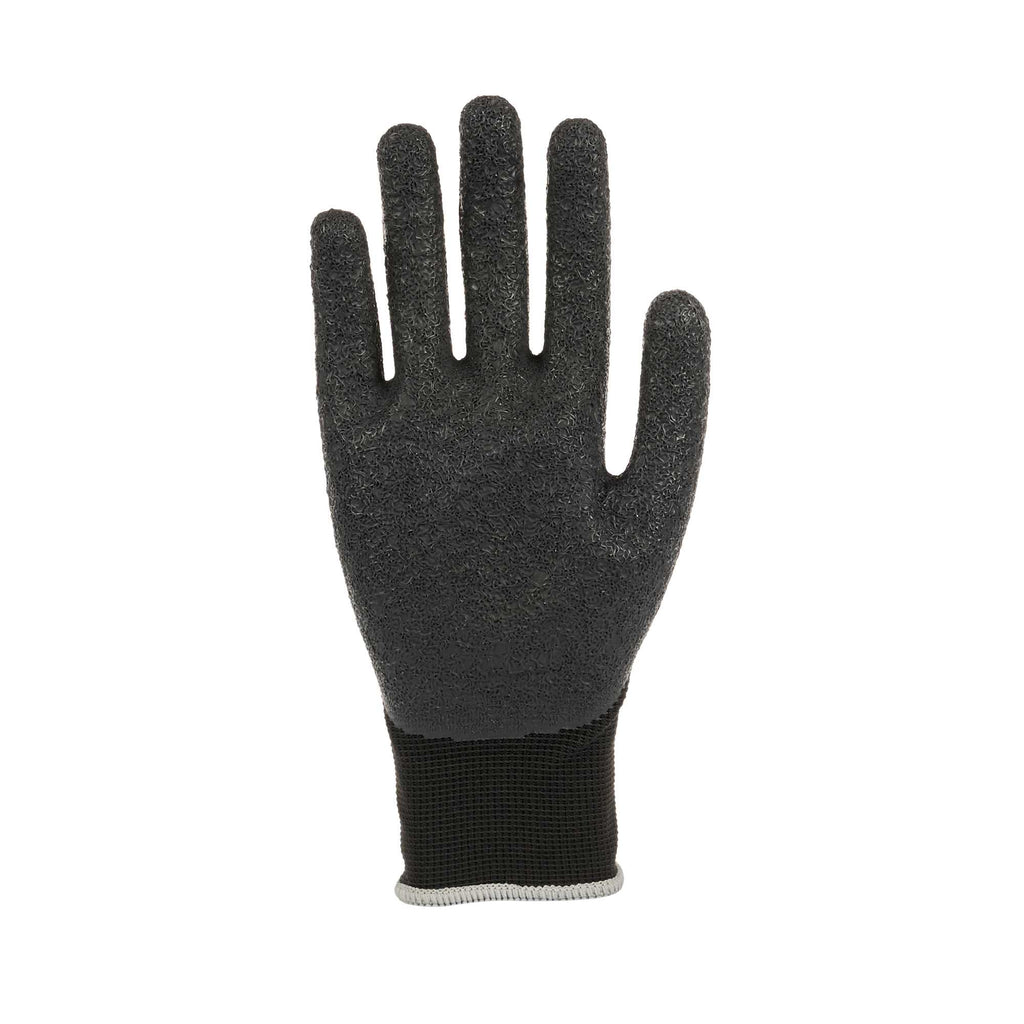 Life Protector Black Nylon Extra Large Work Gloves - with Crinkle Latex Palm Coating - Pair - 1 count box