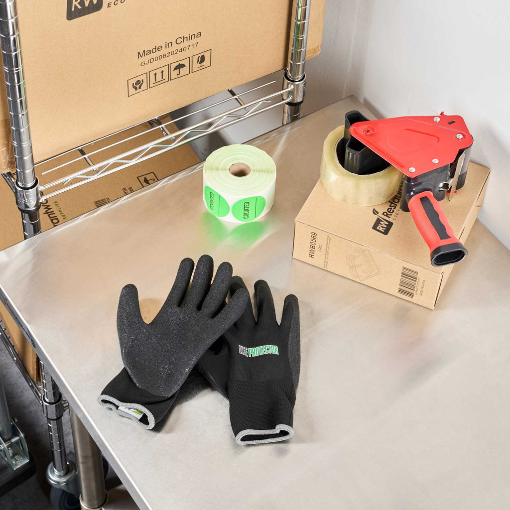 Life Protector Black Nylon Extra Large Work Gloves - with Crinkle Latex Palm Coating - Pair - 1 count box