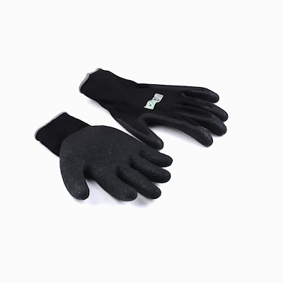 Life Protector Black Nylon Extra Large Work Gloves - with Crinkle Latex Palm Coating - Pair - 10 count box