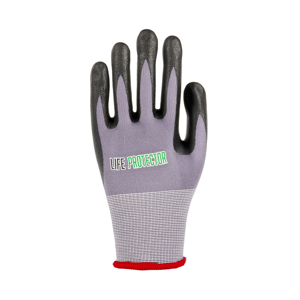 Life Protector Gray Nylon / Spandex Small Work Gloves - with Ultra-Thin Foam Nitrile Palm Coating and Dots - Pair - 1 count box